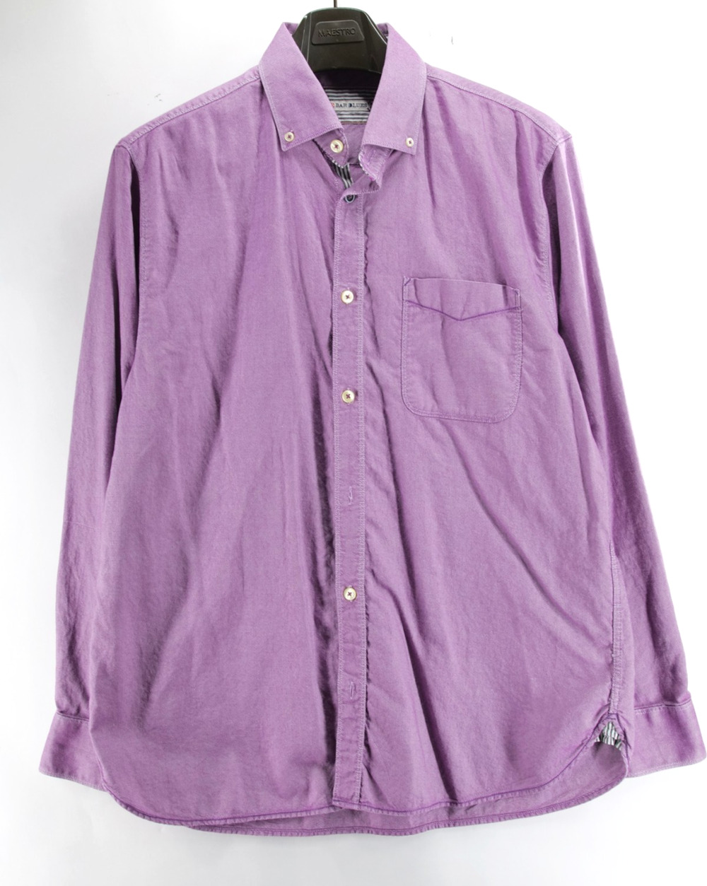 32 Bar Blues Long Sleeve Button Up Mens Large Pink Casual Workwear 100% Cotton